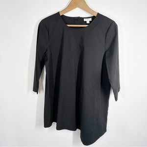 J. Jill Black Asymmetrical Hem Tunic Top Small 3/4 Sleeves